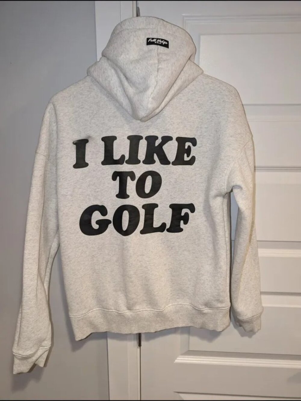 Full Wedge 'I Like To Golf' Light Gray Pullover Hoodie Streetwear - Small
